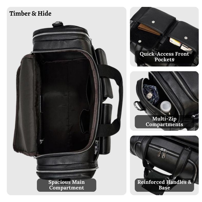 Čierna kožená taška na cesty | CHARLEROI