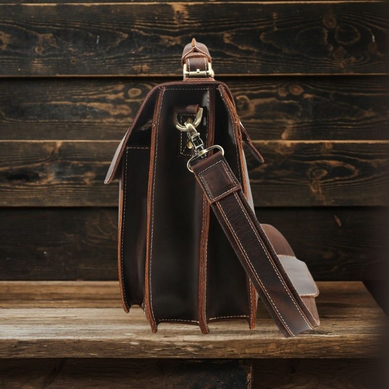 Hnedá kožená taška cez rameno | COLMAR